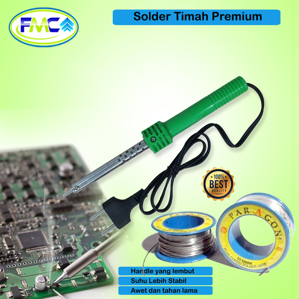 Solder Listrik 40watt  60 Watt Alat Soldering Kit Timah Gagang Lurus Premium