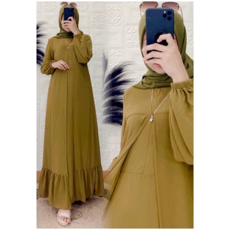 Gamis Ceruty Outer Full Puring Ukuran Ld 100-120cm