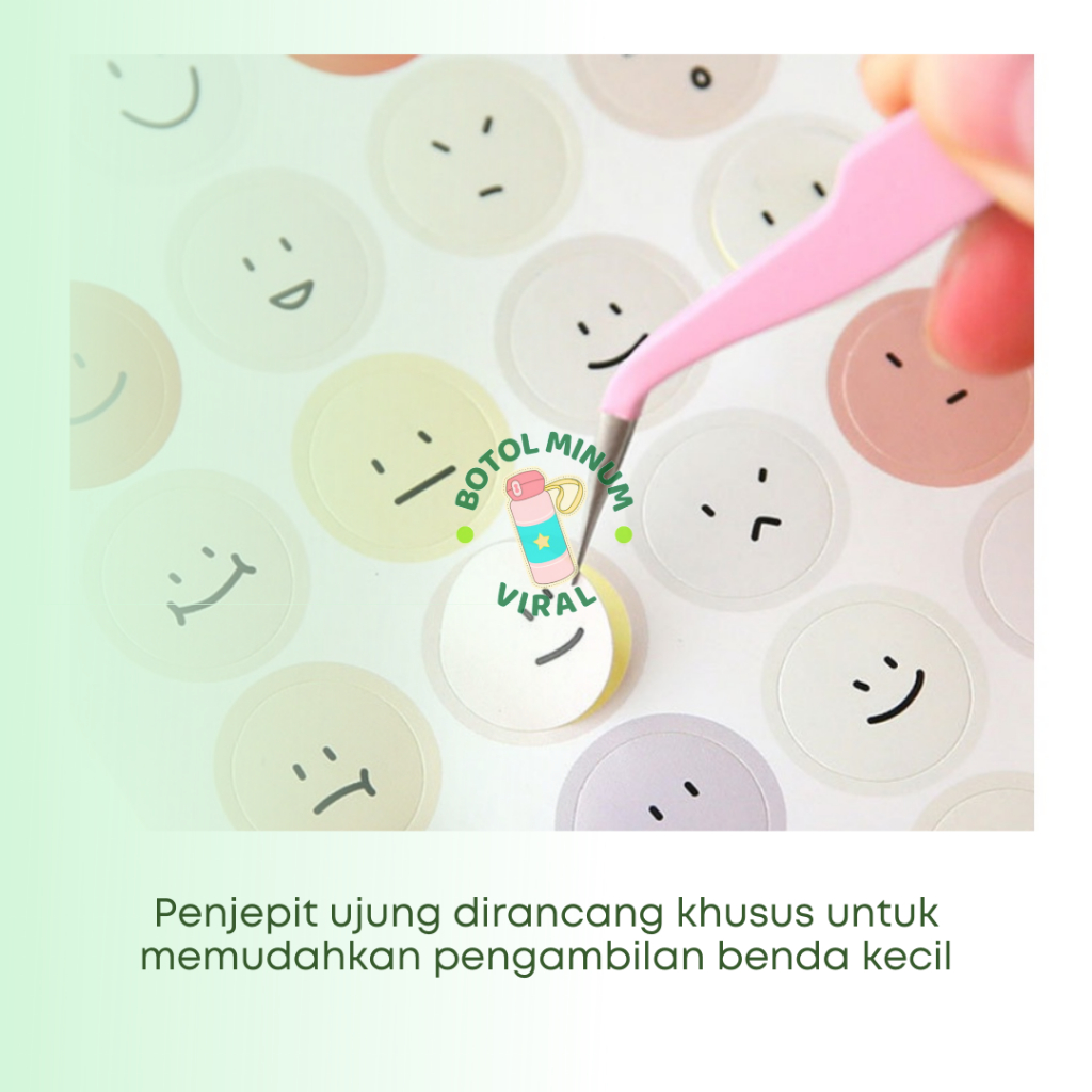 Pinset Sticker Tweezer Stainless Steel Jepang Anti Statis Capit Stiker Korea