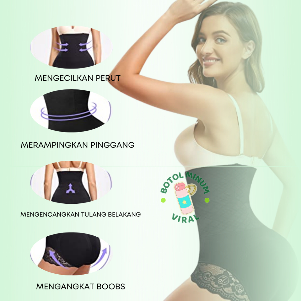 Korset Celana Pelangsing Perut Buncit Munafie Long Lace Slimming Pants