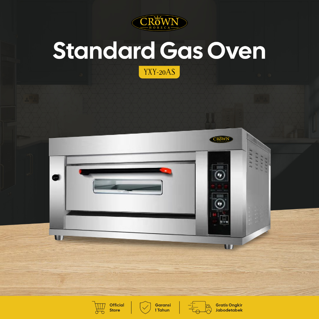 CROWN HORECA - Standard Gas Oven YXY 20 AS -  Pemanggang Stainless Besar Roti Kue Gas Api Atas dan B