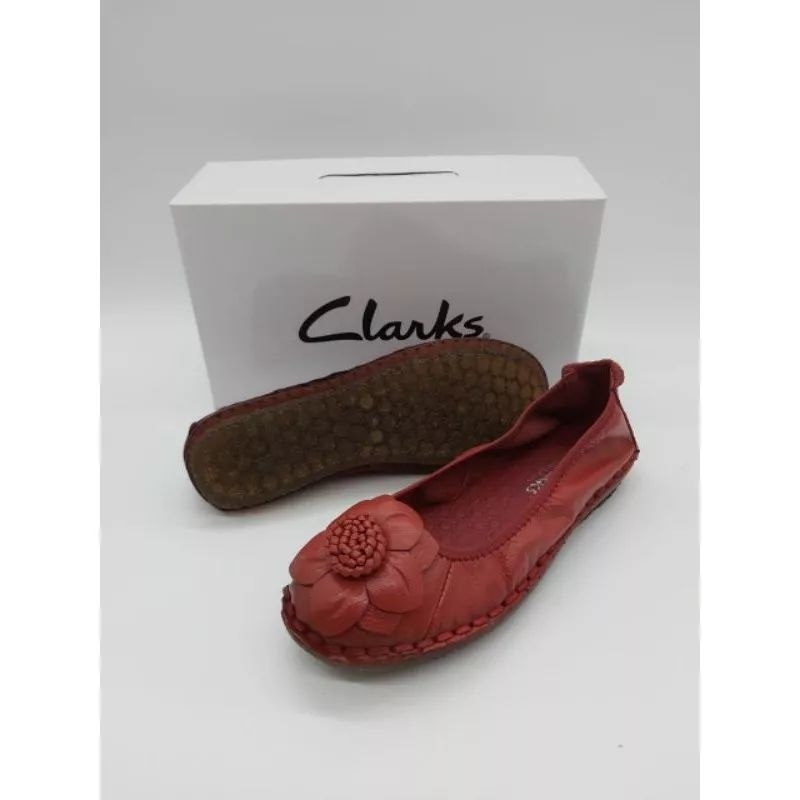 SEPATU WANITA CLARKS BUNGA 1/CLARKS BUNGA MATAHARI/SEPATU KULIT WANITA/SEPATU KERJA WANITA/SEPATU KU