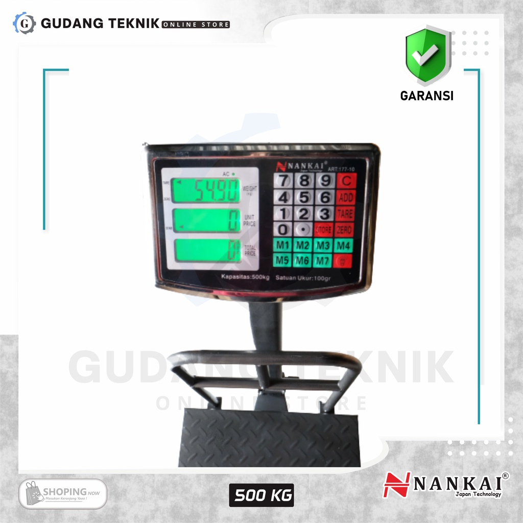 Timbangan Duduk Digital Rail 500Kg NANKAI / Digital Scales Double Display Timbangan Digital Duduk Kapasitas 500 Kg NANKAI