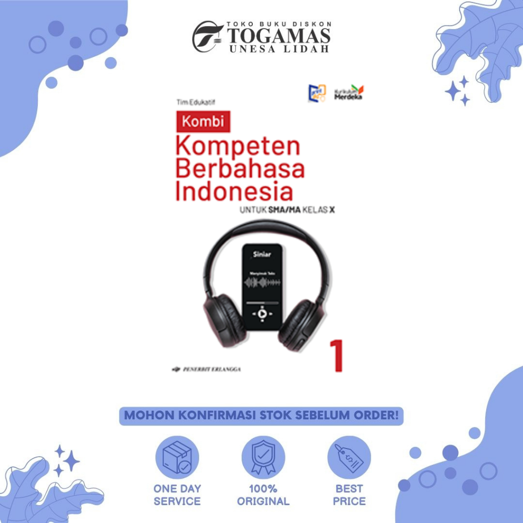 KOMBI: KOMPETEN BERBAHASA INDONESIA SMA /MA X JL1 KURIKULUM MERDEKA GRATIS STICKER NAMA