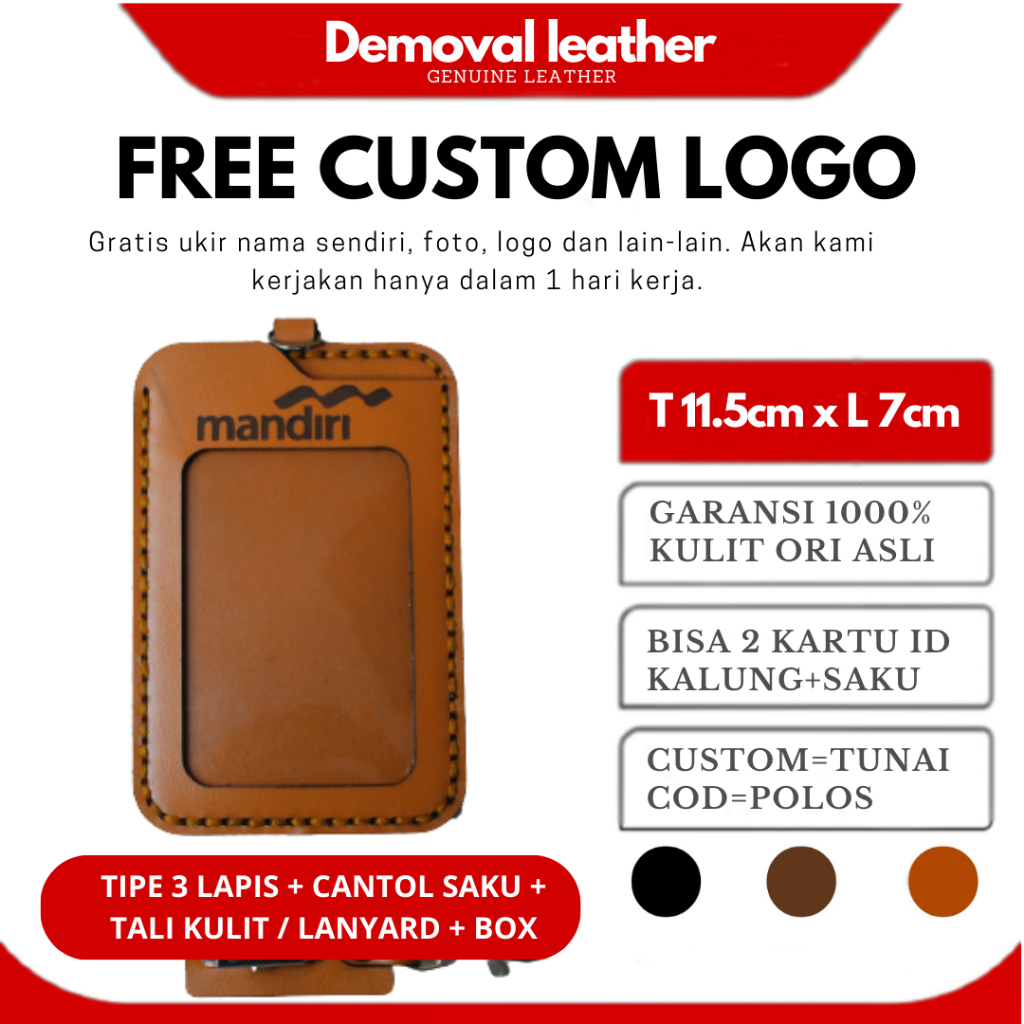 

ID CARD KULIT ASLI CUSTOM NAMA PERUSAHAAN KARTU IDENTITAS HOLDER GANTUNGAN / KARTU IDENTITAS CASE / KARTU IDENTITAS HOLDER / NAME TAG ID CARD HOLDER KULIT ASLI LANYARD KARTU NAME TAG KULIT TEMPAT KARTU LANYARD CUSTOM KARTU POD CW35H DO02