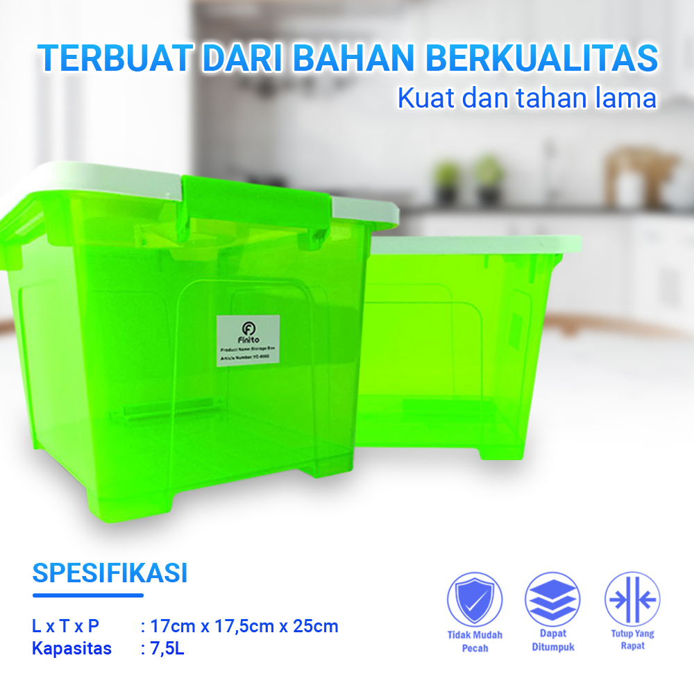 Kotak Penyimpanan Plastik/ Kontainer Serbaguna 7,5 Liter Plastik Tebal Terbaik/Storage Box Organizer