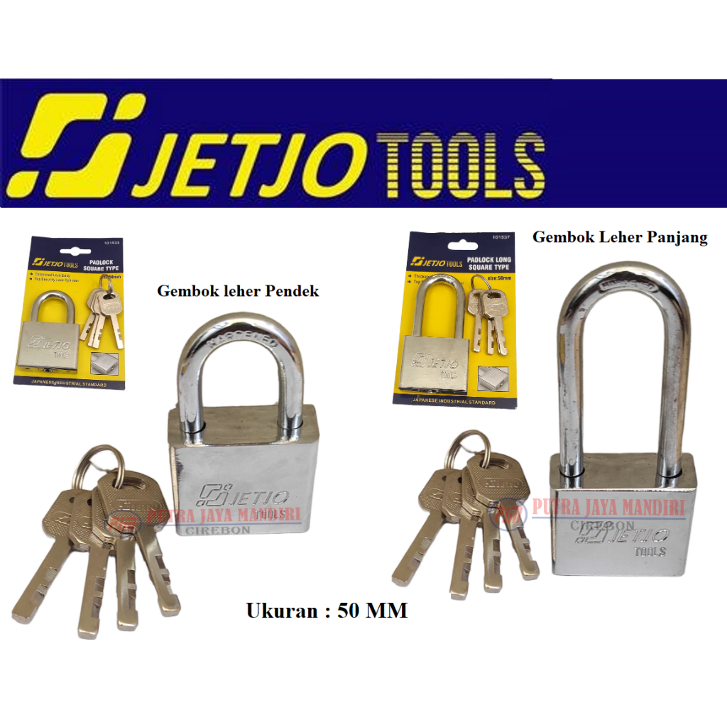 Jetjo Gembok Pagar Kotak Panjang  50 Mm Pendek 50 Mm  / Gembok Kotak Pendek 50 MM Panjang 50 Mm / Padlock Square 50 MM