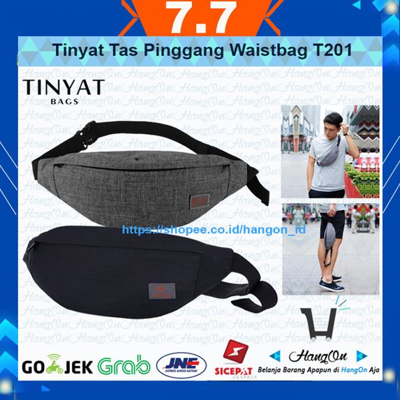 Tinyat T201 Tas Pinggang Waistbag 2 Slot Nylon Waterproof Sling Bag
