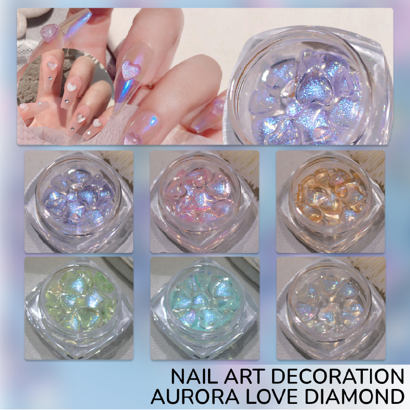 Pretty Hiasan Kuku 3d Nail Untuk Aksesoris Nail Art/Manicure Charms Berlian/Aurora Love Decoration Crystal Nail Art