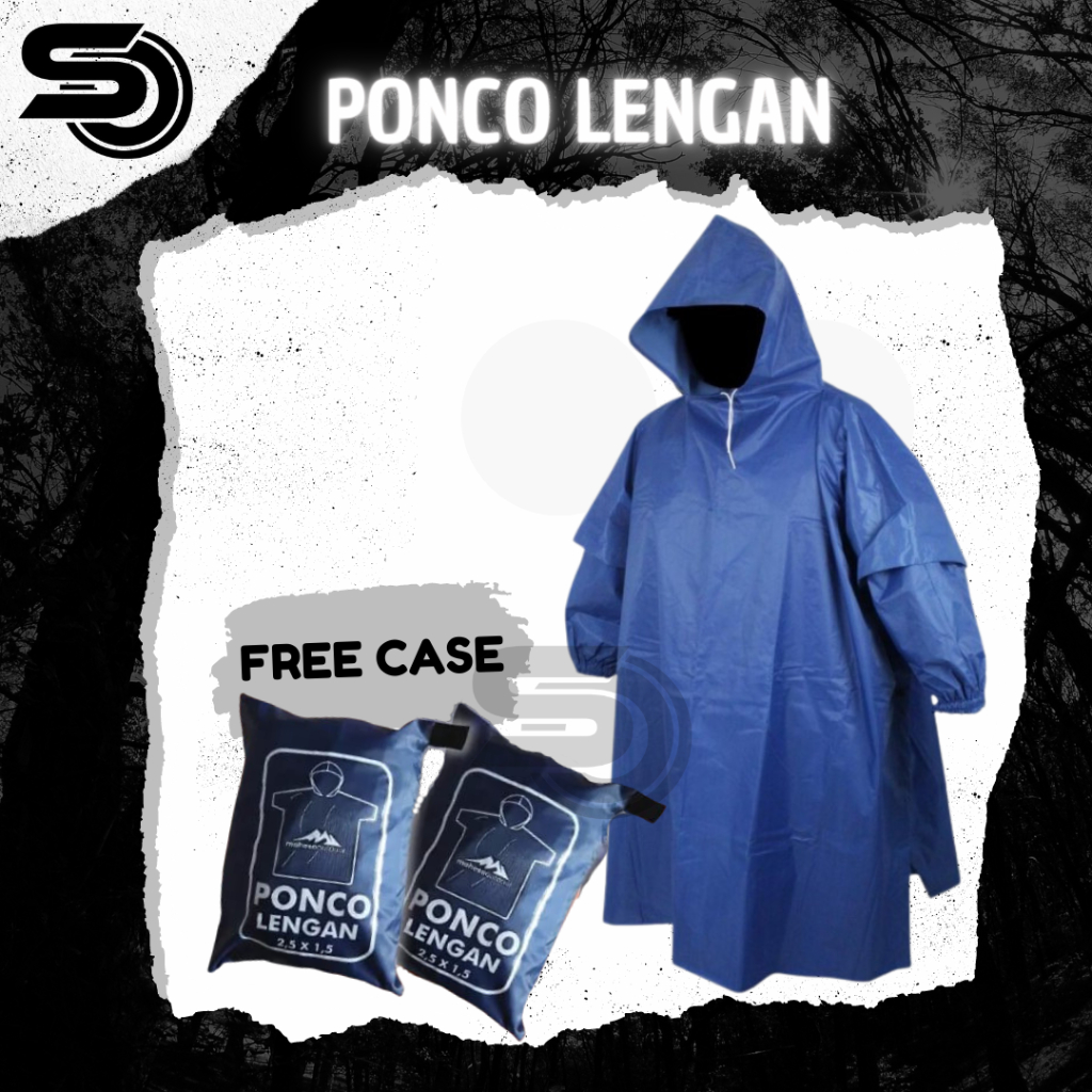 Jas Hujan Ponco Lengan Panjang Dewasa Waterproof Mantel Hujan Jumbo Outdoor
