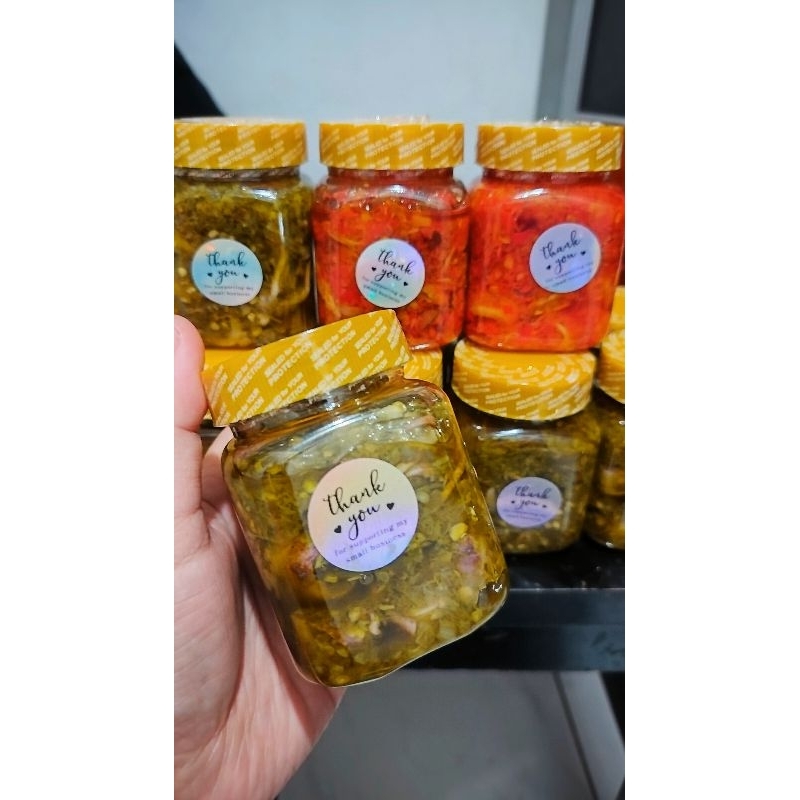 

LAMAKNYO Sambal Cumi Asin Cabe Ijo khas Minang/Sambal Cabai Hijau/Cumi Asin, 200gr