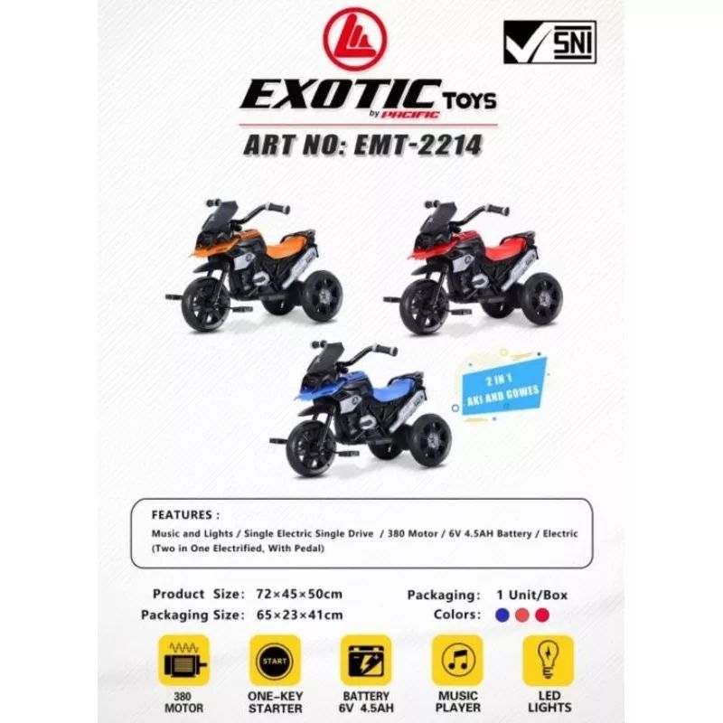 Mainan anak Motor aki anak EMT-2214 EMT2214 EMT 2214