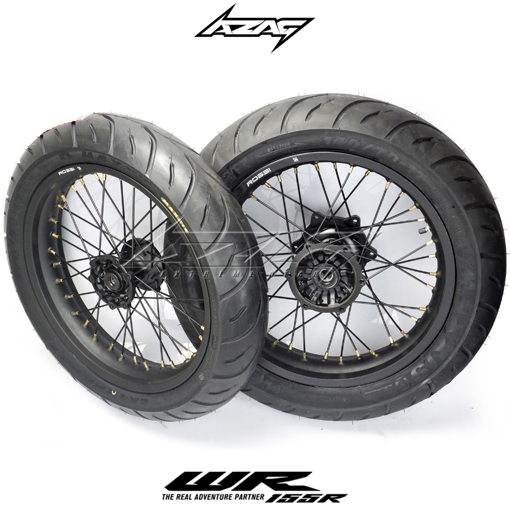 ban set yamaha wr 155 ring 17 modif supermoto maxxis rossi scarlet pnp