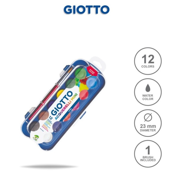 

Giotto Mini Watercolor Blocks 23mm 12 Colours 352300