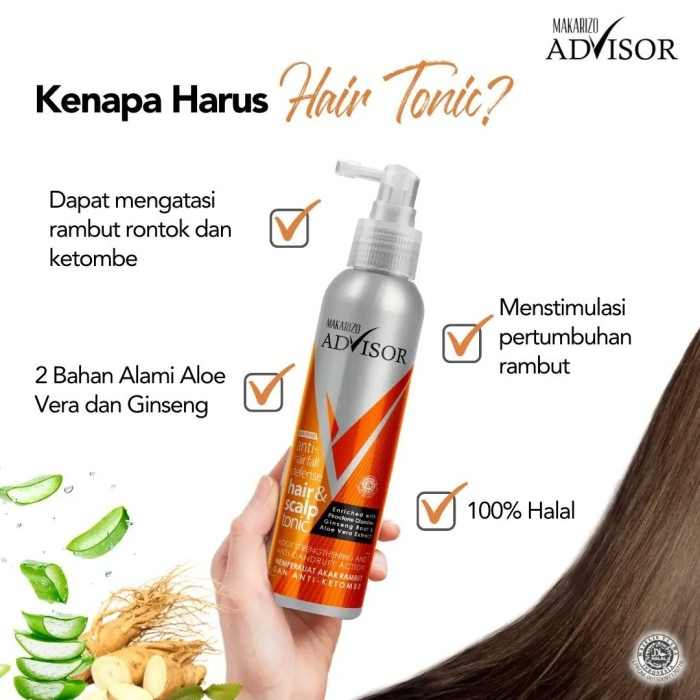 Makarizo Advisor Hair &amp; Scalp Tonic  / Perawatan Rambut Rontok dan Ketombe / Anti Hair Fall