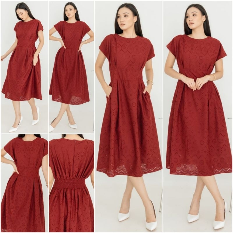 ♡ PREMIUM ♡ ORIGINAL ! PYPPER EYELET CLASSIC ELEGANT MIDI PARTY DRESS