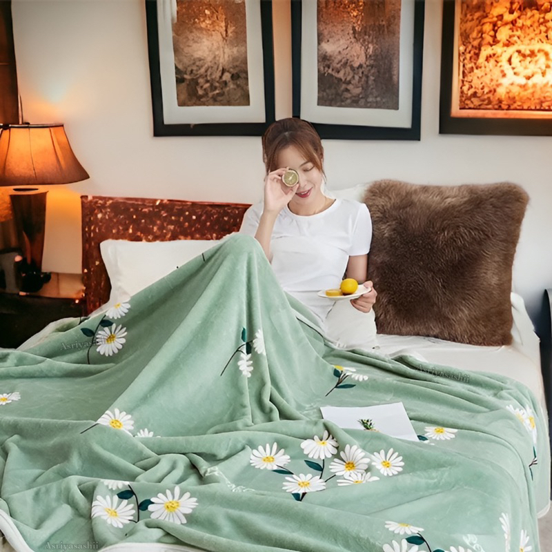 Selimut Bulu Halus Ukuran KING 180x200 Motif Keren Terlaris Termurah Asriyasashii Berkualitas