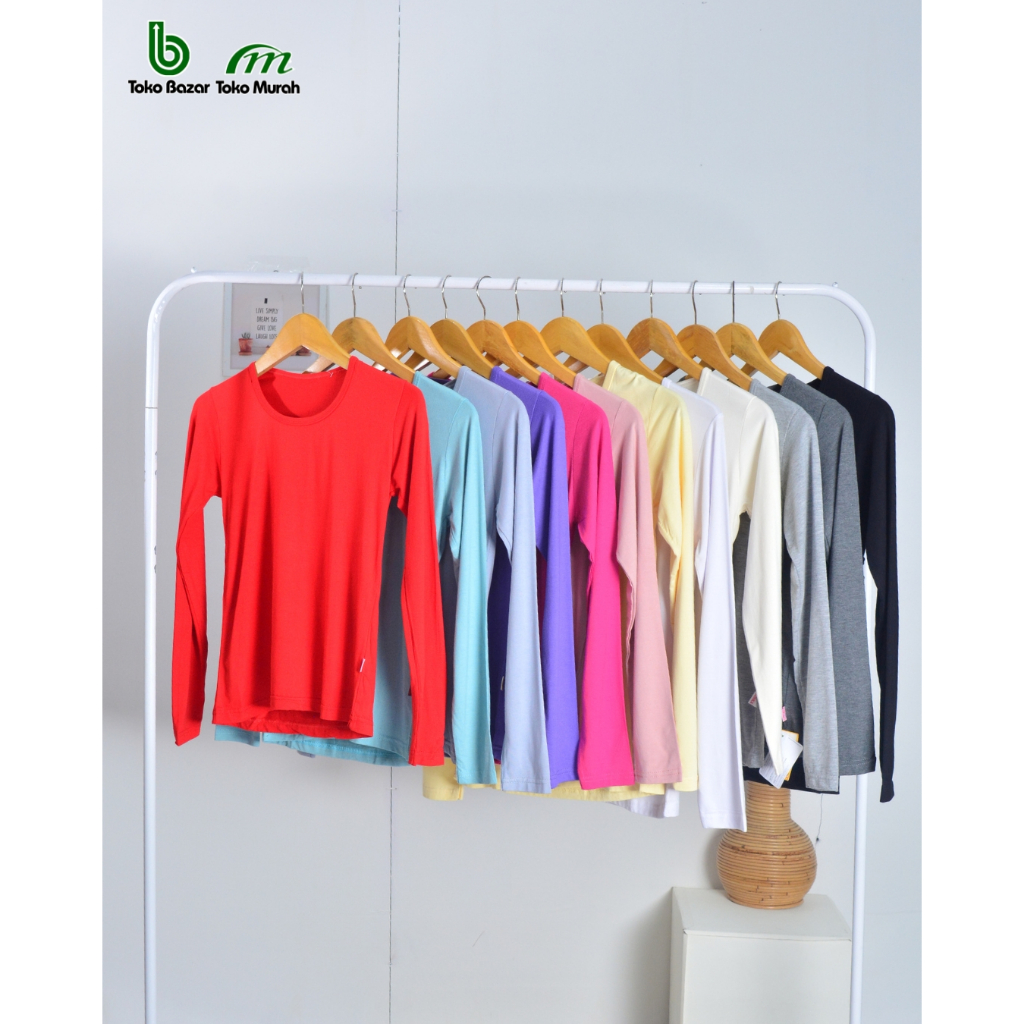 Basic Wear | Kaos Lengan Panjang Wanita Dewasa | Kaos Santai