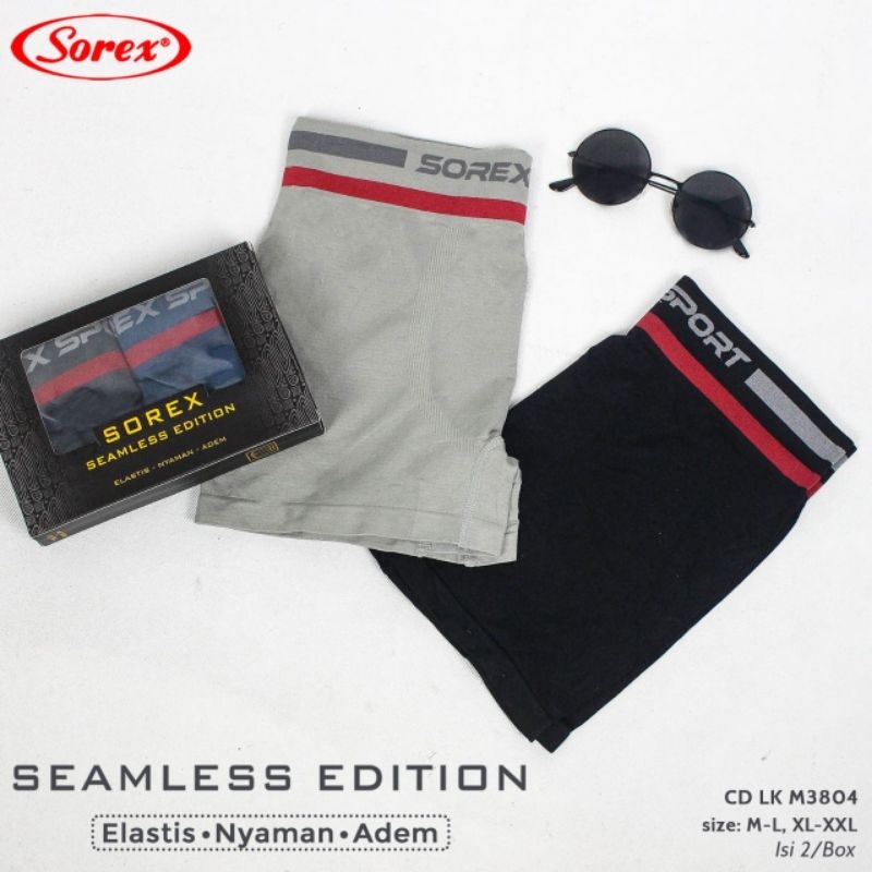 SOREX BOXER M3802 - M3804 | Celana Dalam Pria Boxer Sorex | CD Cowok Bahan Rajut Best Seller | Pakaian Dalam Pria