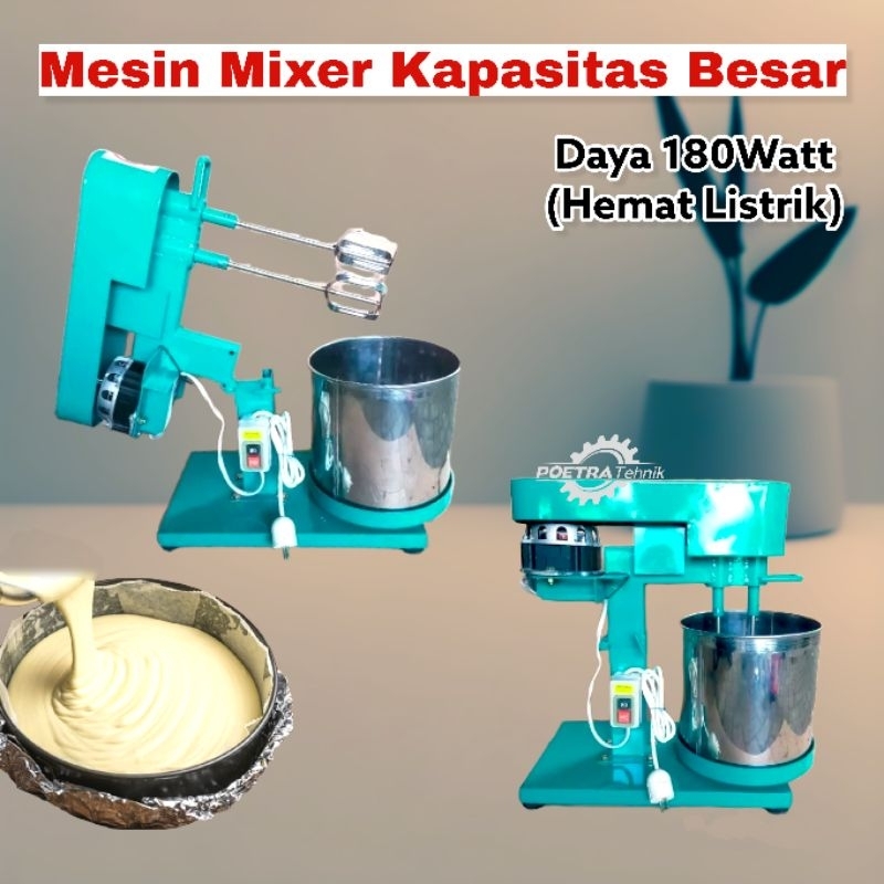 Mesin Mixer Adonan Kue - Pengaduk Adonan Roti Bolu Brownis Stand Mixer Kap 5kg