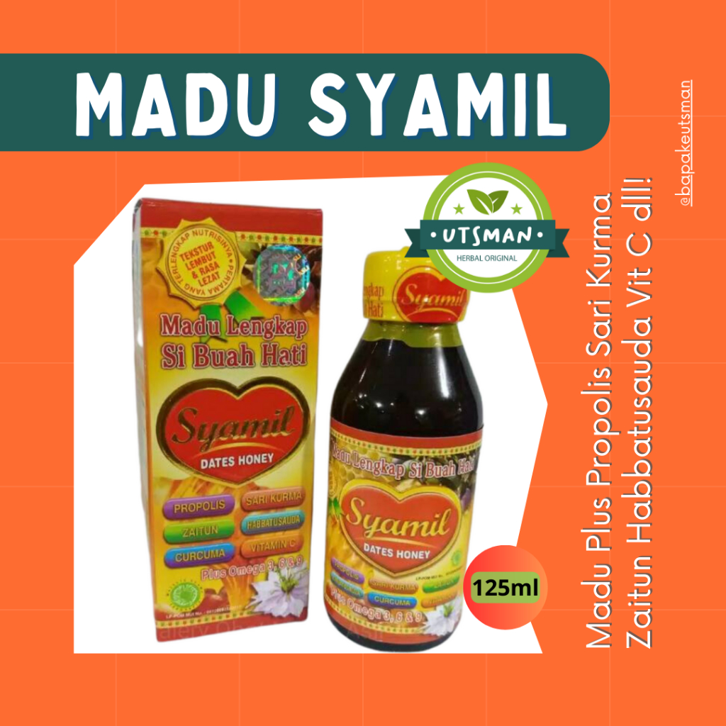 Madu Syamil Anak / Madu Syamil / Madu Si Buah Hati / Syamil Dates Honey Madu Si Buah Hati 125 ml - Madu Syamil Anak Lengkap Vitamin - Madu Anak Plus Propolis