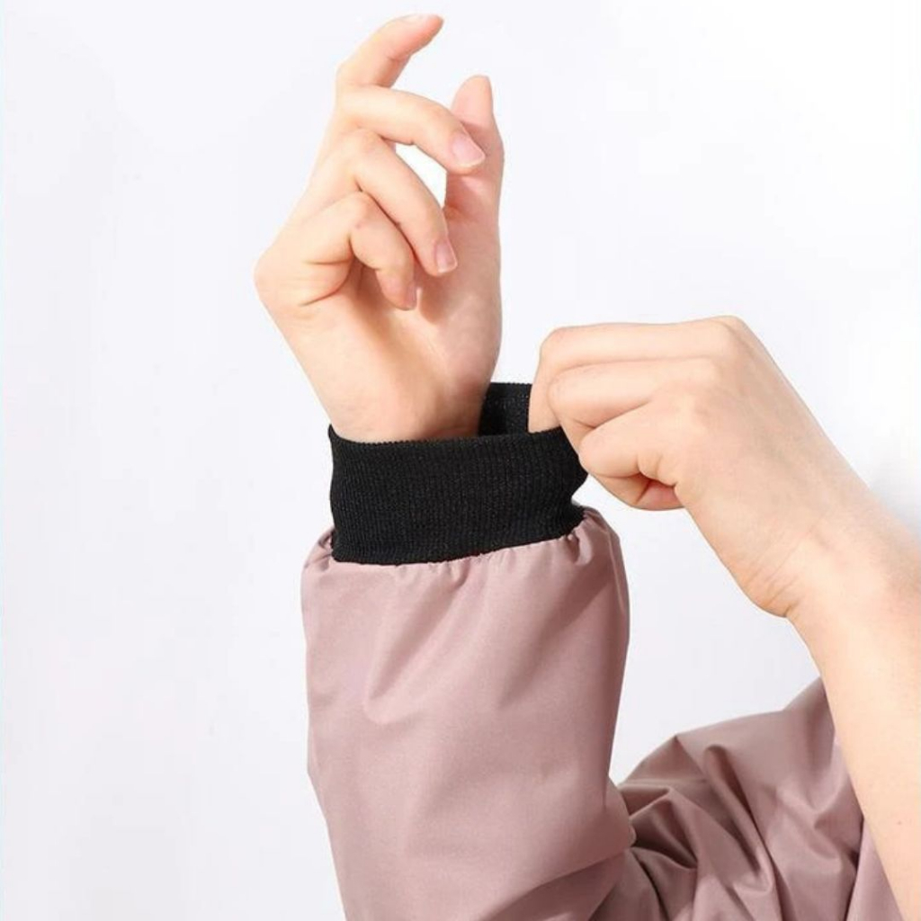 Celemek Dapur Lengan Panjang Waterproof Apron with Hand Wipe - SI01 - Blue