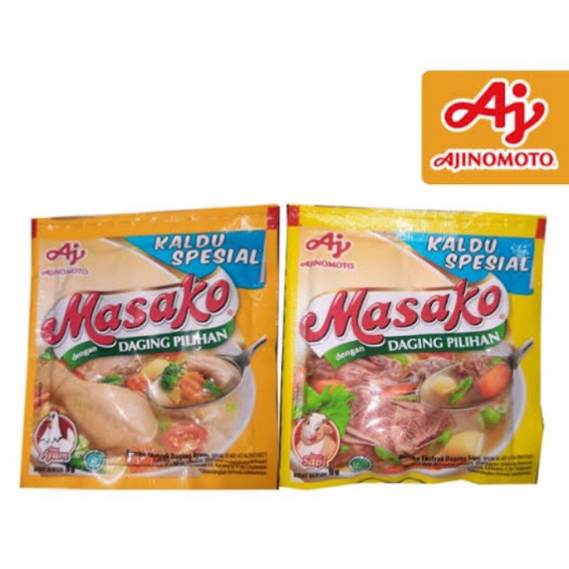 

MASAKO Bumbu Kaldu Penyedap rasa ayam/sapi renceng(12pcs) hemat