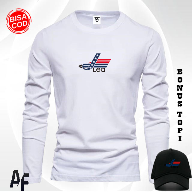 Gratis Topi.. Promo Kaos Lengan Panjang Lea Print / Kaos pria & Wanita / Kaos premium / Kaos Quality