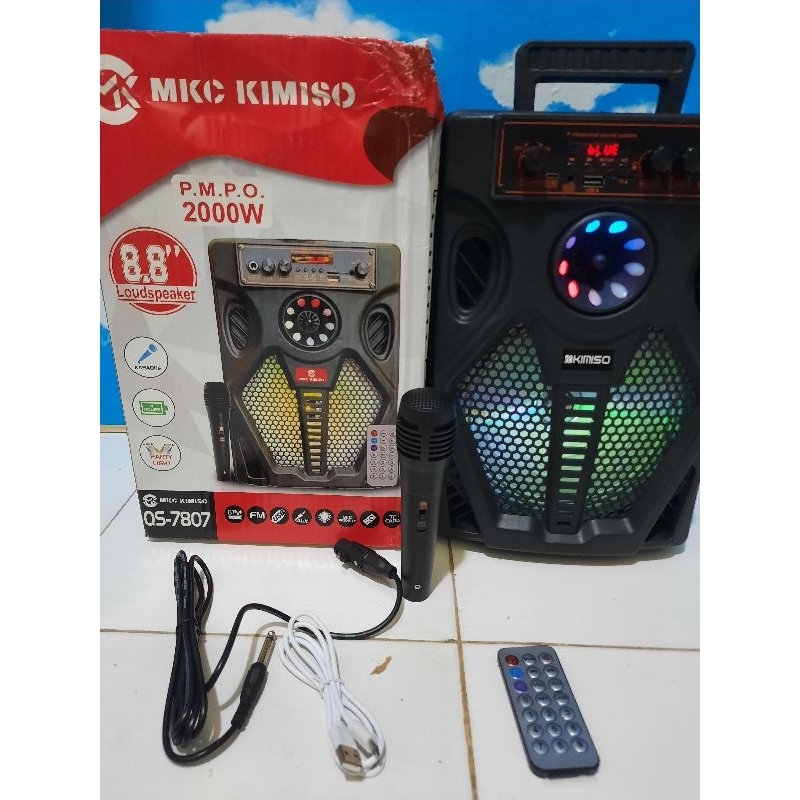 COD Speaker Bluetoth Karoke wireles 8'8 inch kimiso 7807 Super BASS