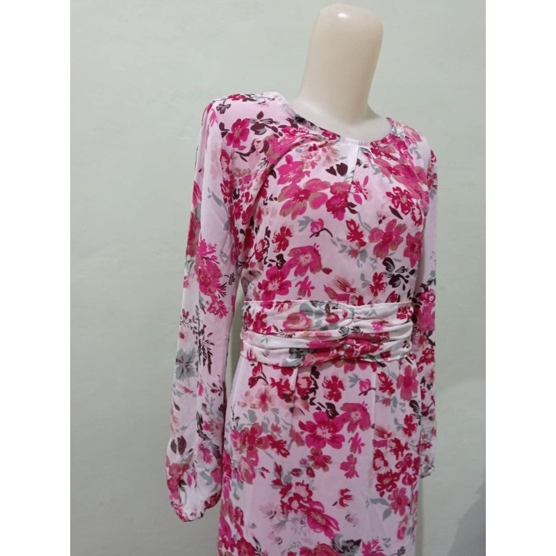 gamis set motif bunga brand