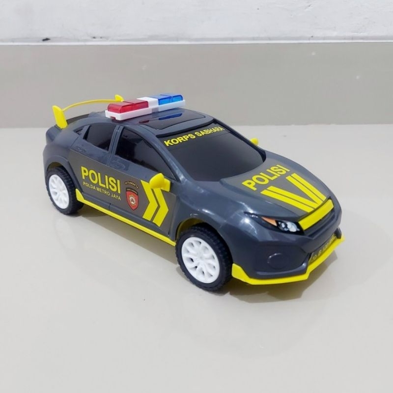 mainan mobil patroli polisi - miniatur mobilan police sedan anak laki cowok