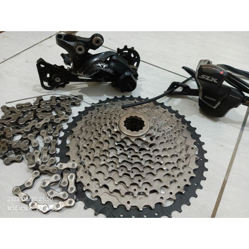 Mini Groupset 11 speed XT mix SLX + rantai KMC