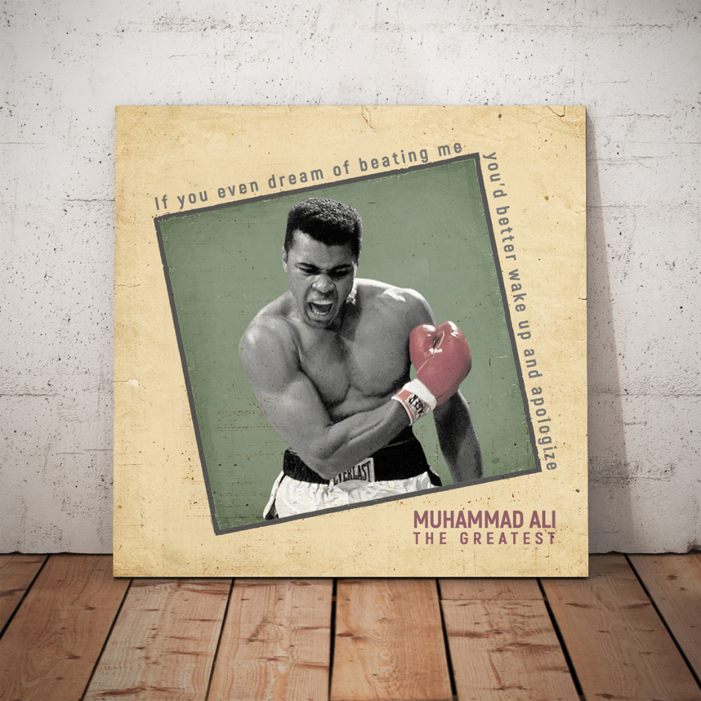 Poster Muhammad Ali Hiasan dinding vintage Wall decor minimalis