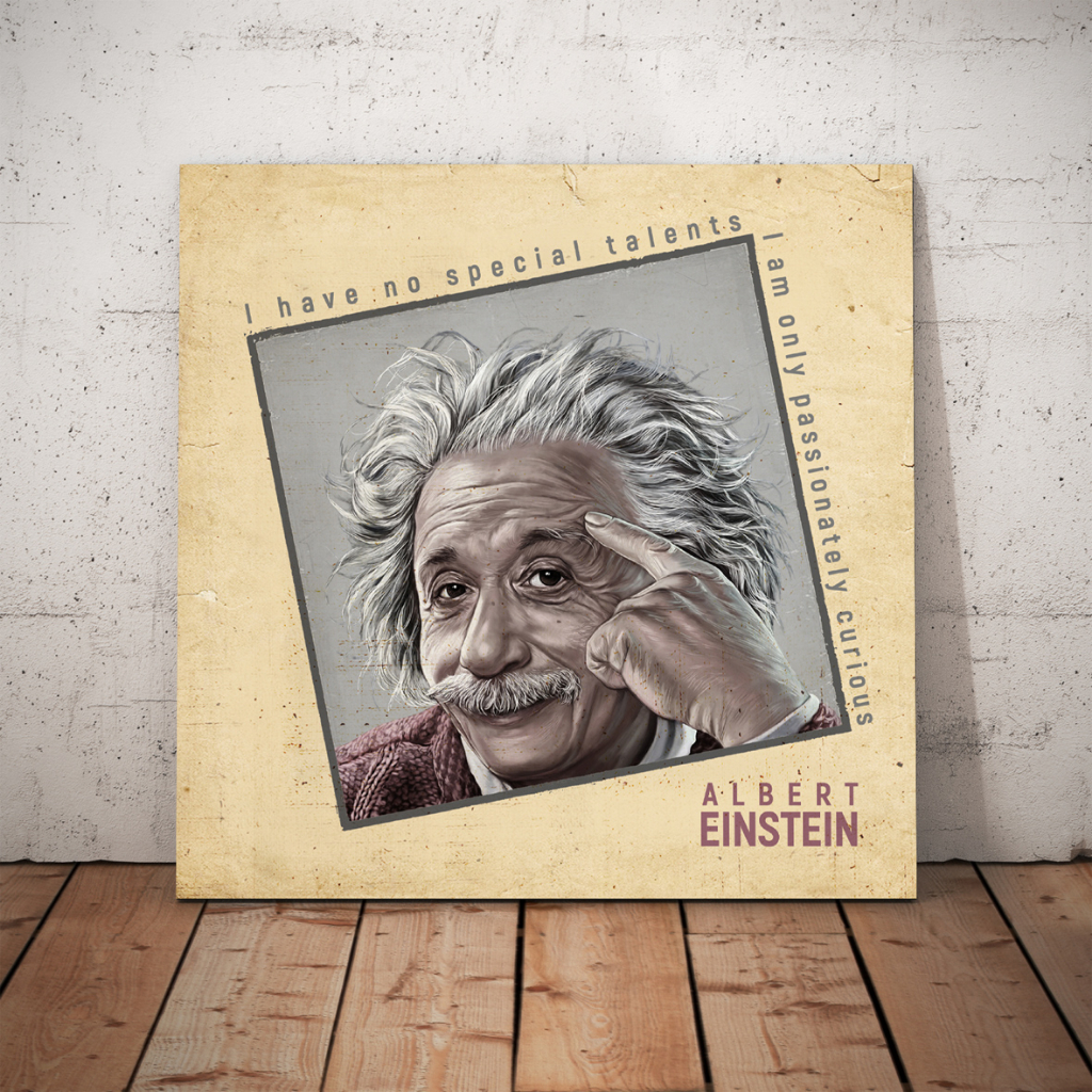 Poster albert einstein Hiasan dinding vintage minimalis