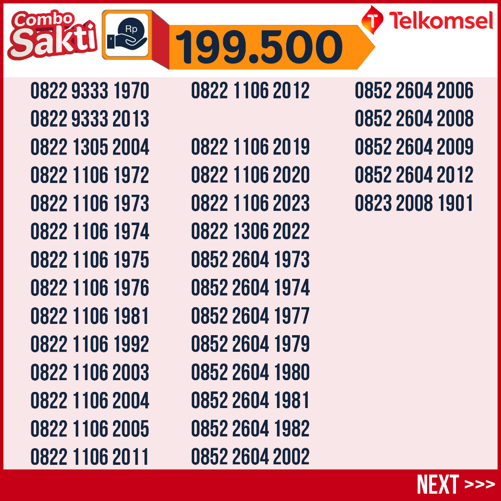 Kartu Sakti Combo Telkomsel (Nomor Cantik) 25GB 100menit 200sms 75ribu