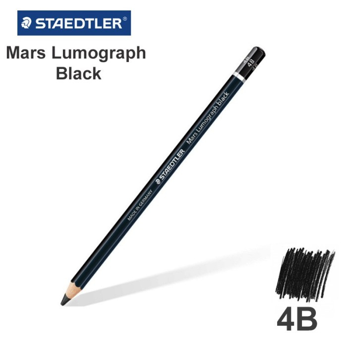 

pensil Staedtler Mars Lumograph 4B Black pensil 4b stedler pensil kayu Original murah