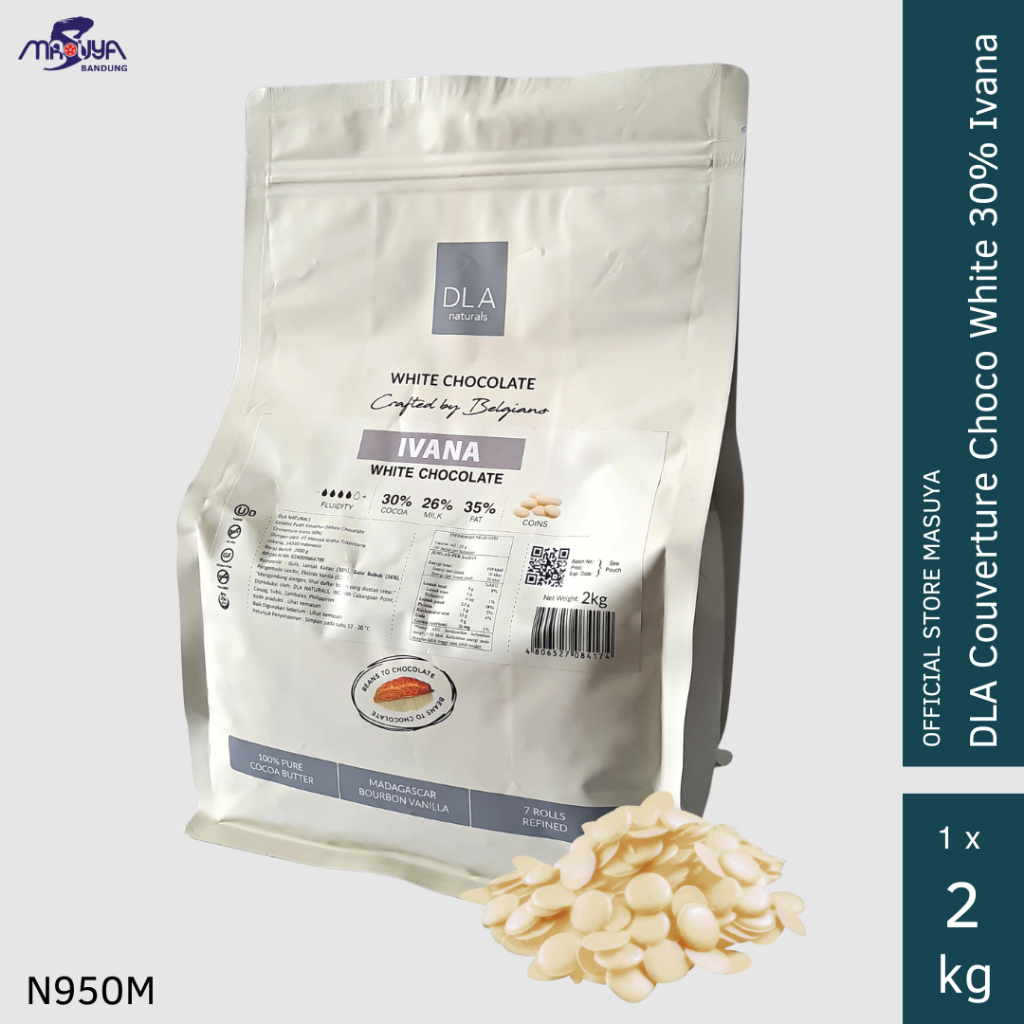

DLA Couverture Choco White 30% Ivana / Coklat Putih / Coklat Koin / Coklat baking 2kg