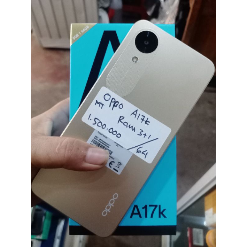 Hp Bakeas Oppo A17K Second, Ram 3+1 / 64 Gb, Garansi Resmi, Fullset, Baru beli beberapa hari