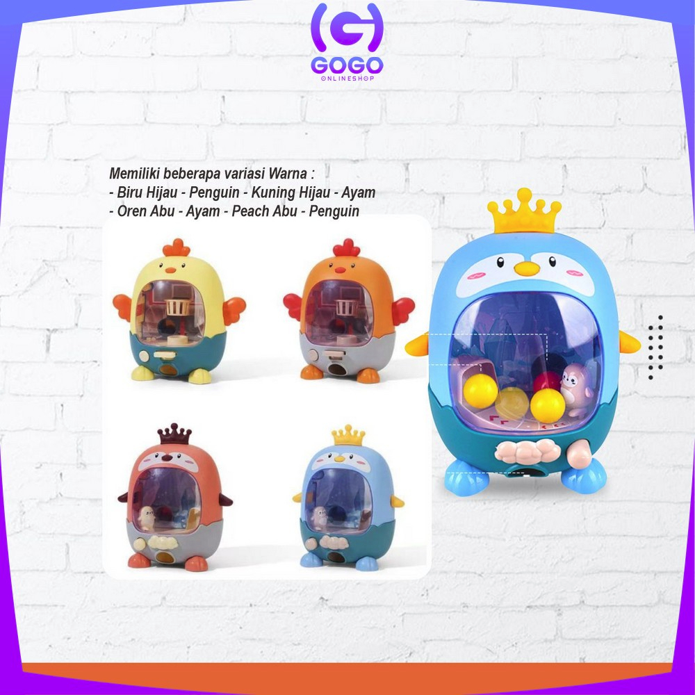 GOGO-M322 Mainan Anak Ayam Bola Mini Lucu / Mainan Interaktif Mesin Ketapel Bola Basket Karakter Penguin Anak / Mainan Sepak Bola Jari Mini Import