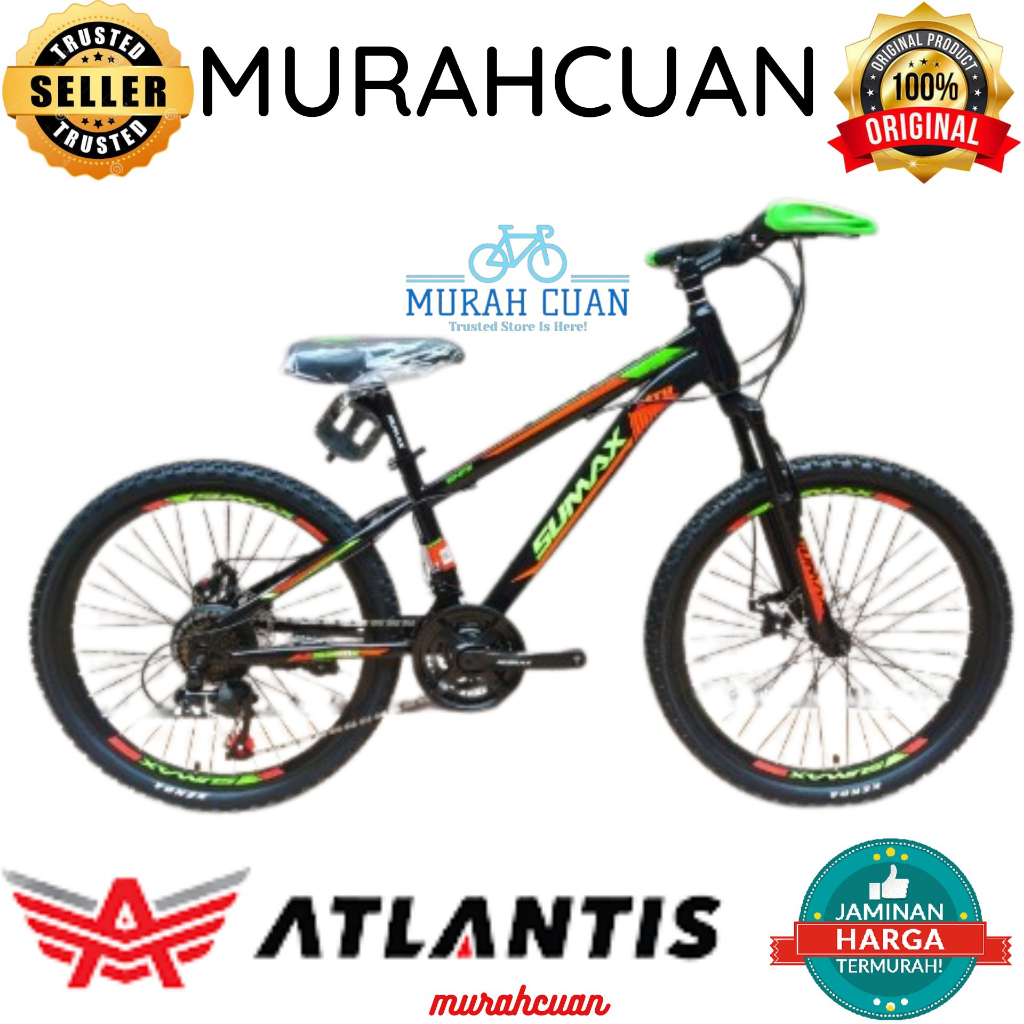Sepeda Gunung MTB 24 26 Inch Atlantis Ignite Sumax 21 Speed