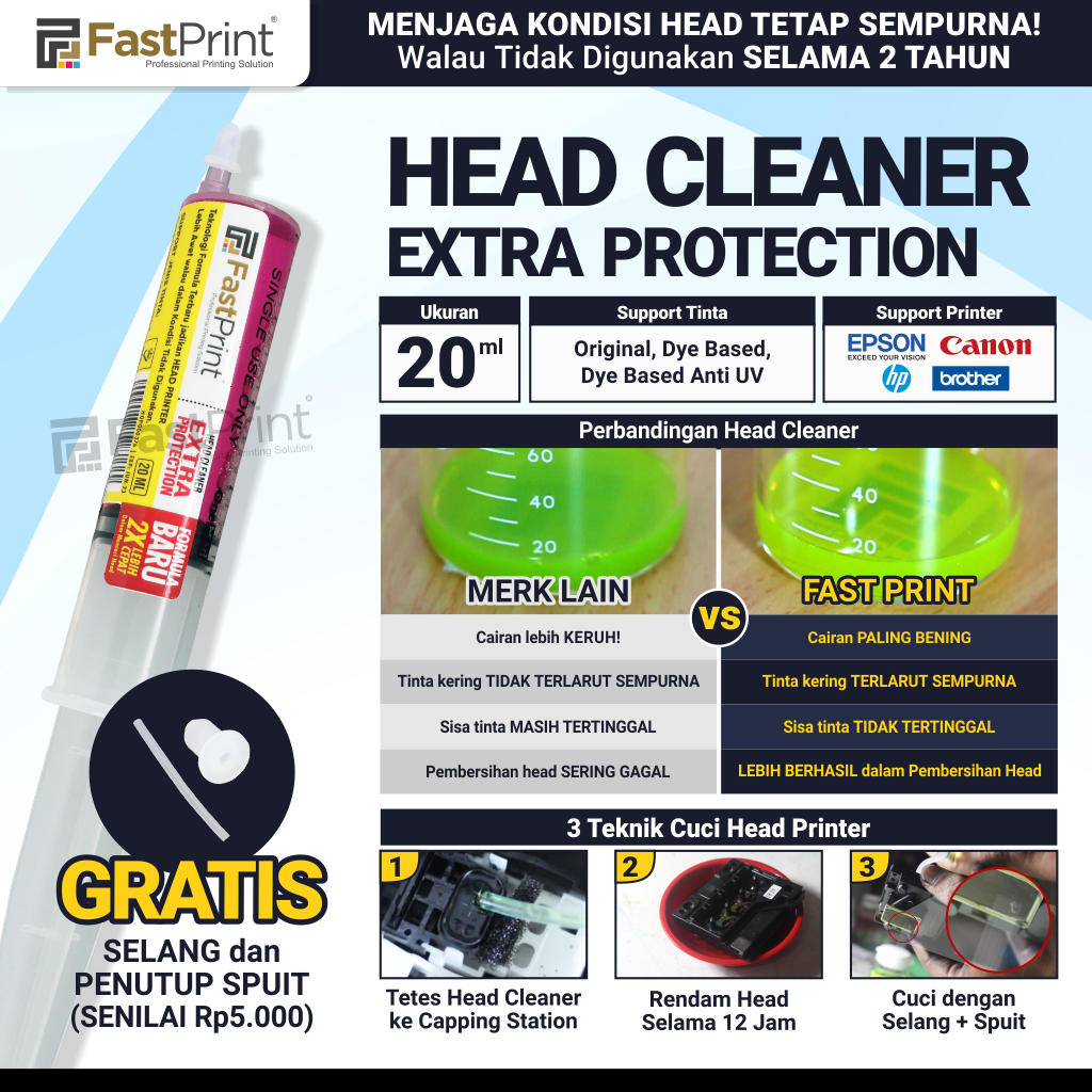 Head Cleaner Extra Protection Fast Print 20 ML