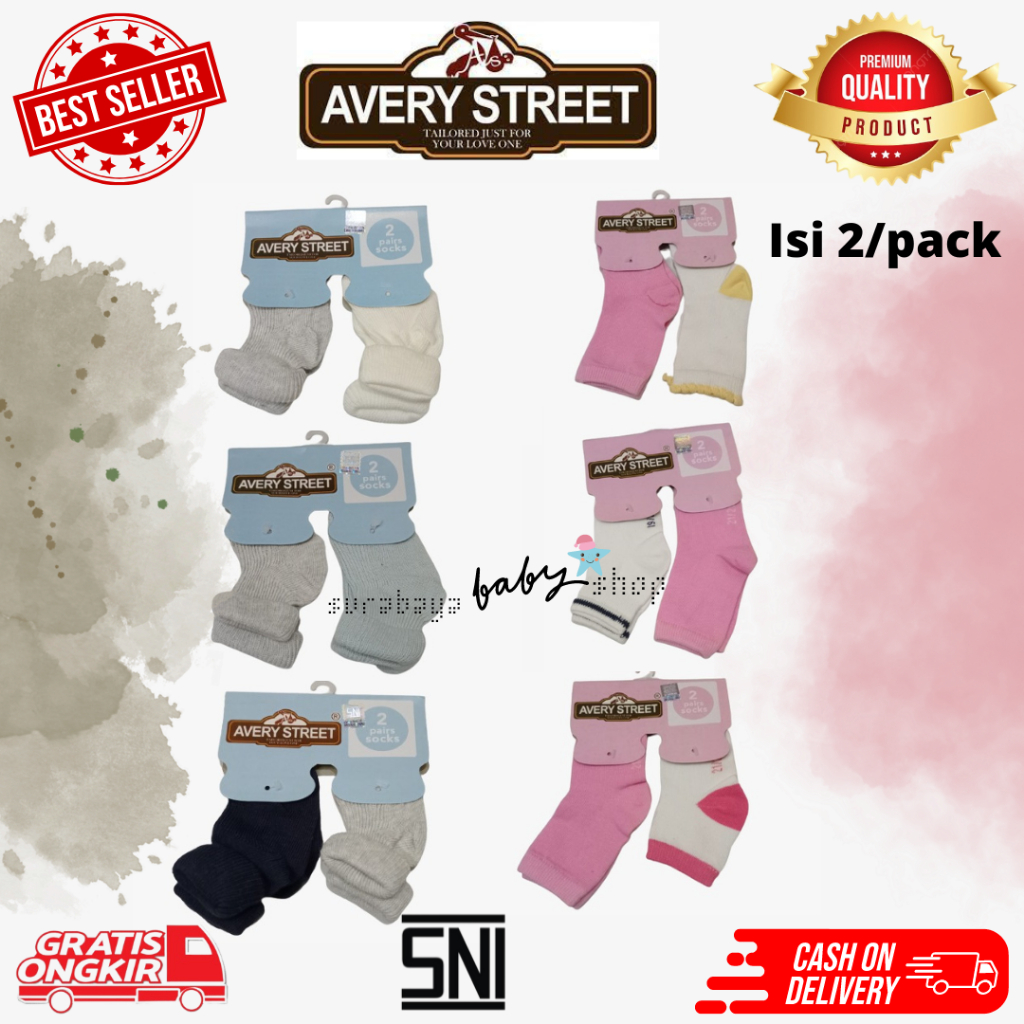 KAOS KAKI BAYI AVERY STREET PLAIN LIPAT ISI 2PC 882206