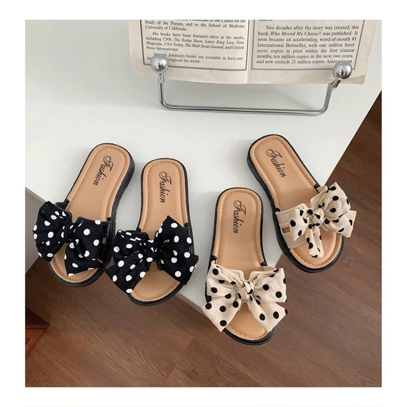 GROSIRTAS LV0132 Sandal Flat Anak Perempuan Motif Pita Polkadot Karet Lentur