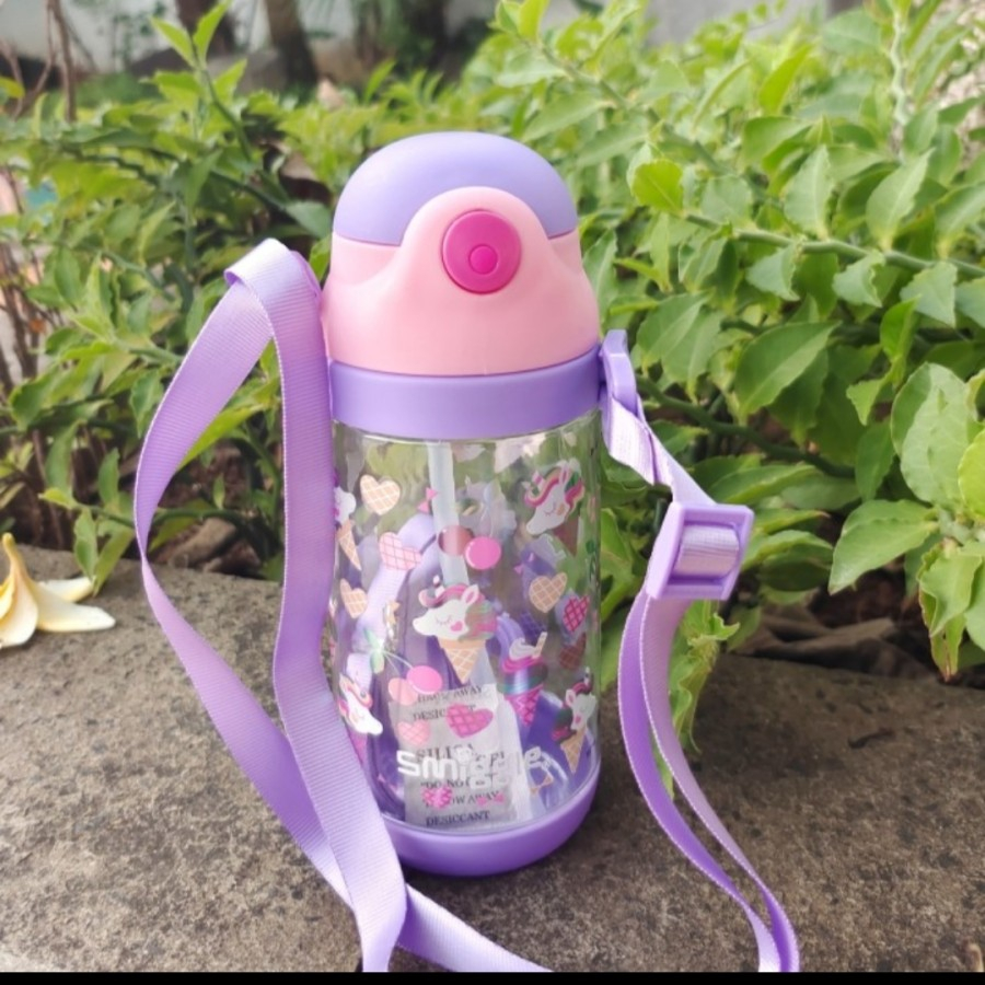 DEOS--TERBARU BOTOL MINUM SEDOTAN DRINK ANAK SMIGGLE BPA FREE 430ML+TALI