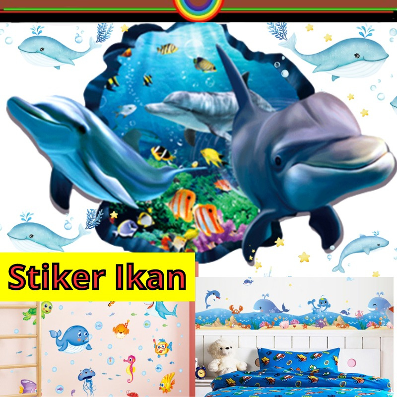 WALLSTICKER WALL STICKER STIKER WALLPAPER SETIKER IKAN HIASAN DINDING IKAN DEKORASI RUMAH KERAMIK KR