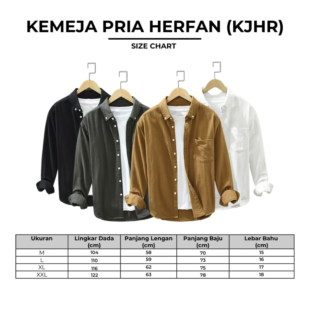 New Arrival !! Kemeja Pria Herfan - Kemeja Pria - Kemeja Pria Casual - Kemeja Pria Kantor - Kemeja Pria Atasan - Kemeja Pria Kekinian - Kemeja Cowok - Kemeja Pria Lengan Panjang - Kemeja Lengan Panjang