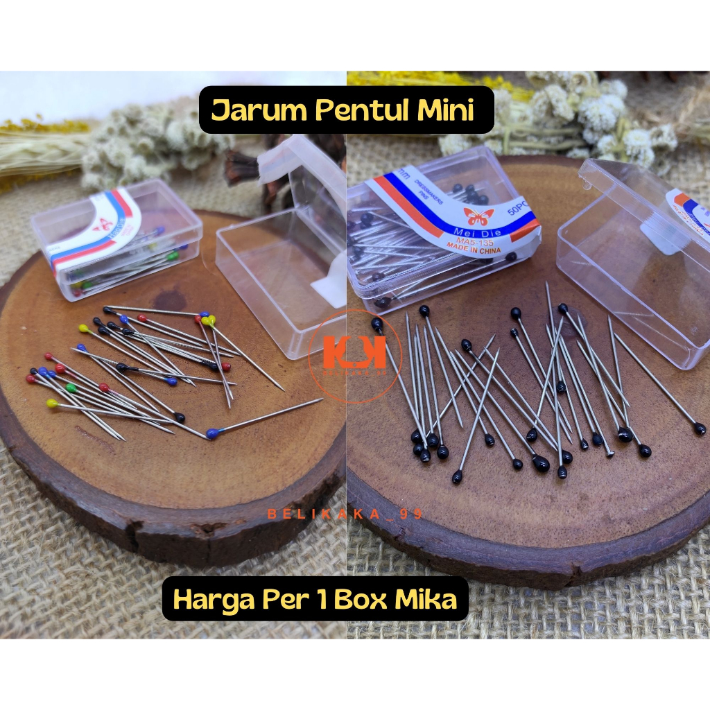 JARUM PENTUL MINI STAINLESS STEEL PER BOX MIKA  / JARUM PENTUL HIJAB / JARUM PENTUL KOTAK KECIL / JARUM HIJAB / PENTUL MIKA / JARUM PENTUL MIKA KECIL / DRESSMAKERS PINS