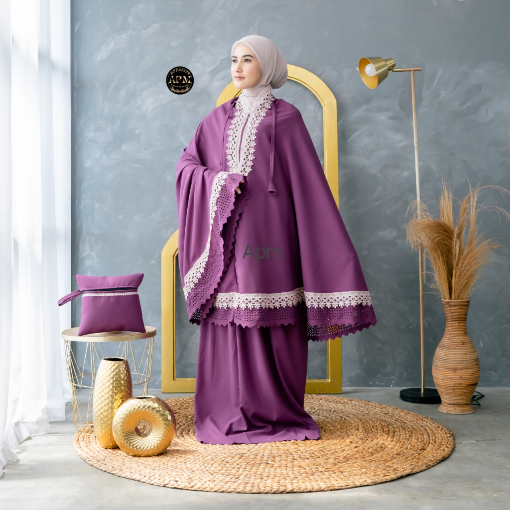 Apm Mukena  - Mukena Katun Premium Laser Cut 2 In1 Luciana Renda Mewah