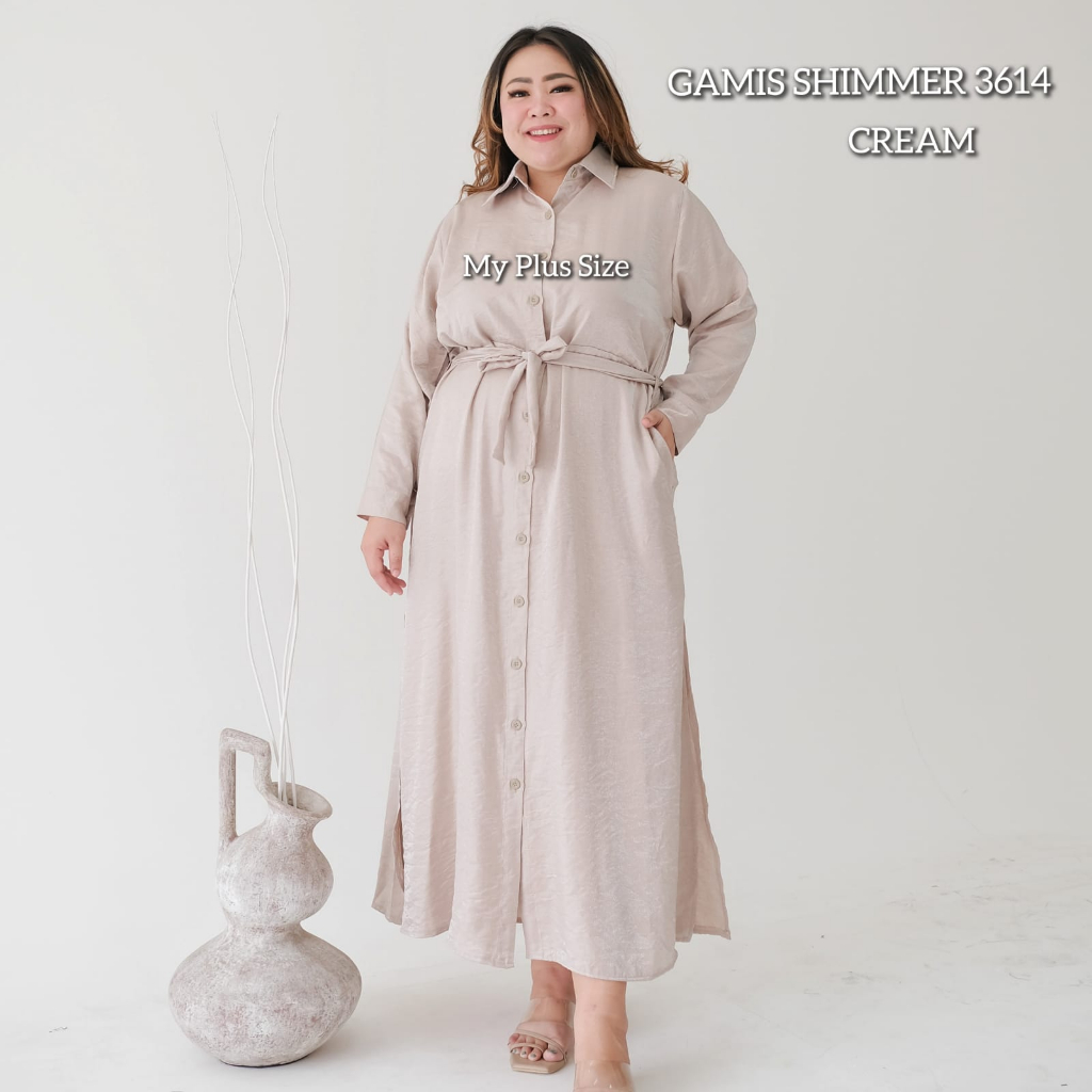 Gamis Shimmer Jumbo Wanita 3614, Ld 130 &amp; 145 cm