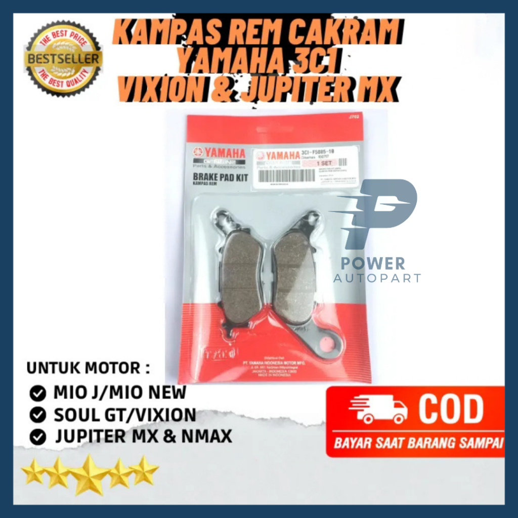 Kampas Rem Dispad depan Yamaha MIO SMILE , VEGA R NEW , MX , MX NEW , XRIDE , XEON , VIXION DLL - 3C